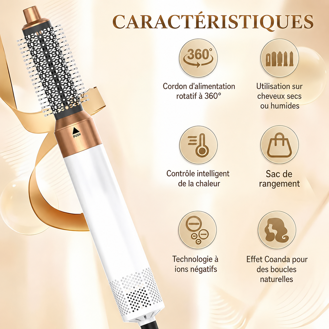 5 in 1 Hair Dryer Brush Hot Comb Set — Brosse Soufflante Professionnelle 5 en 1