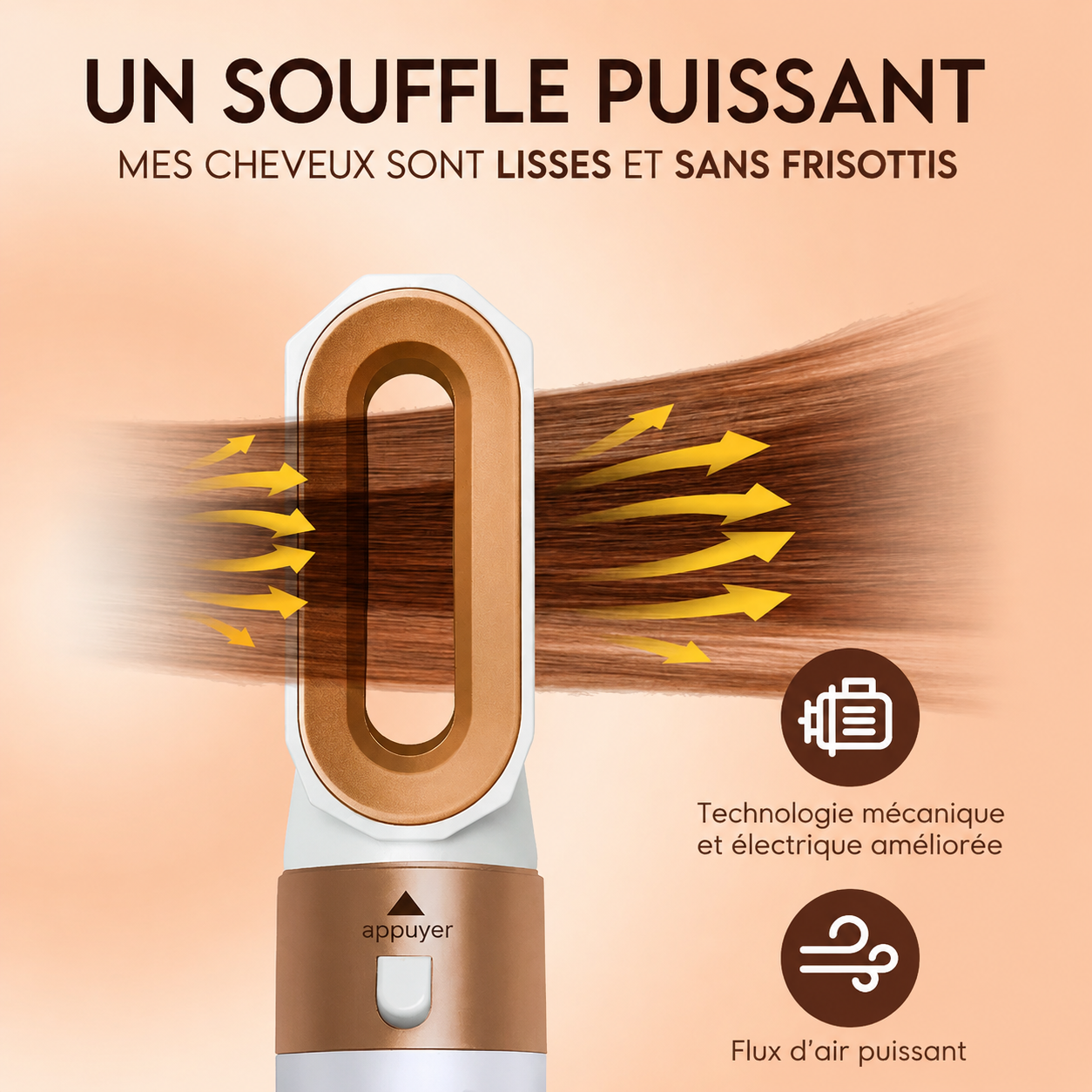 5 in 1 Hair Dryer Brush Hot Comb Set — Brosse Soufflante Professionnelle 5 en 1